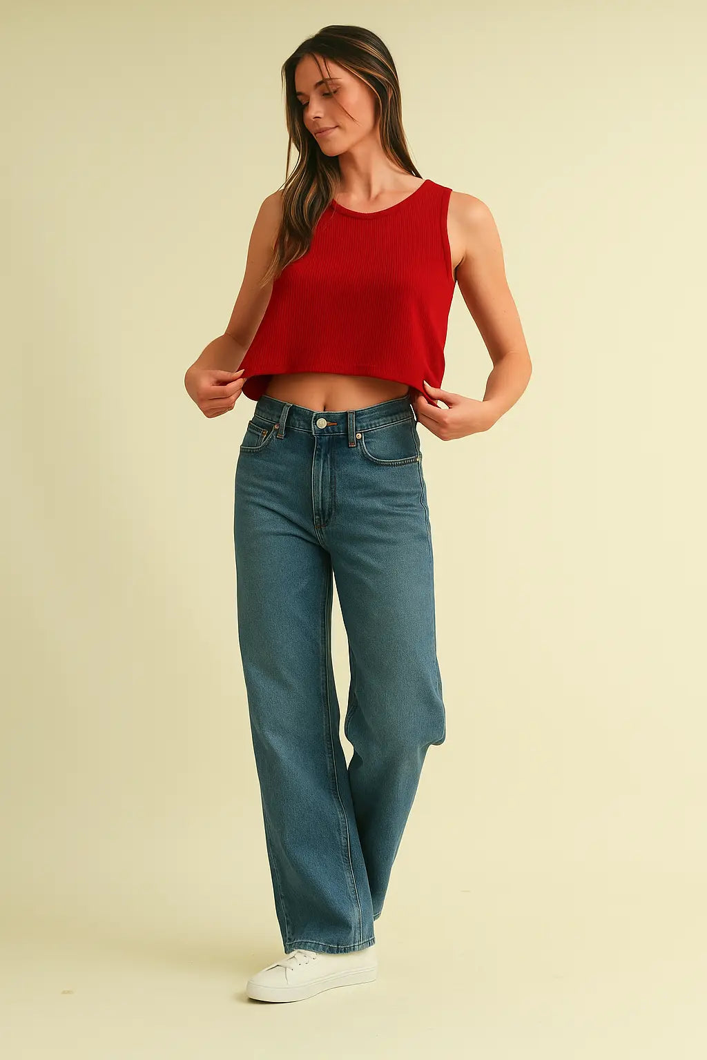 CSW17339 - BACK BOW TIE SLEEVELESS TOP Cloud Ten