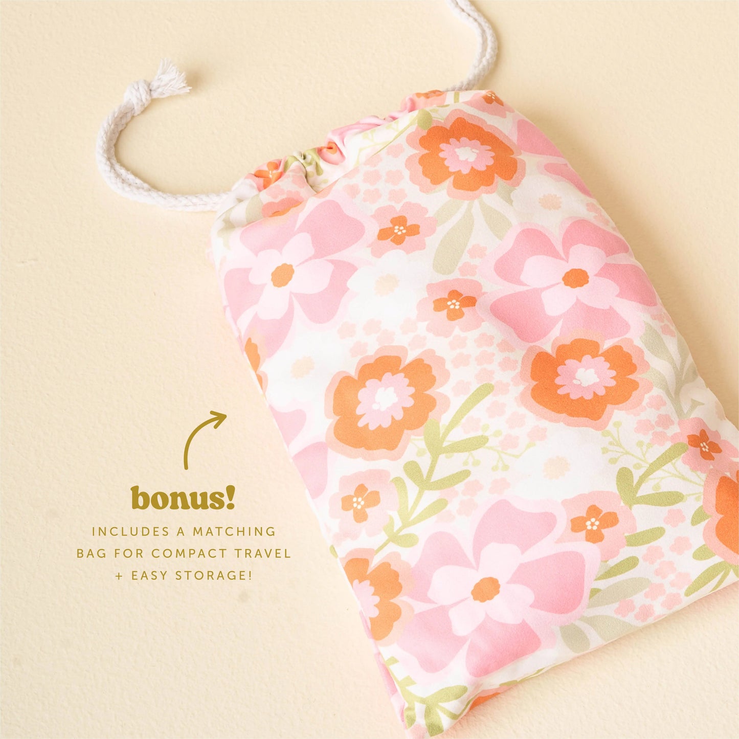 XL Quick-Dry Beach Towel - Beyond Blooms Pink Orange The Darling Effect