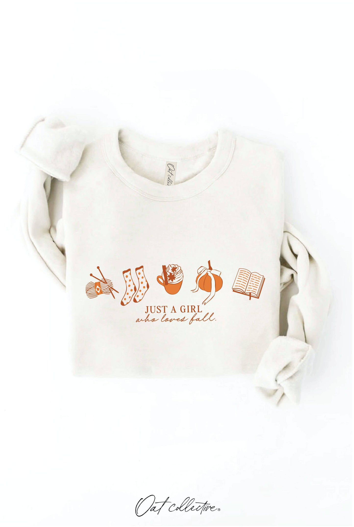JUST A GIRL WHO LOVES FALL Graphic Sweatshirt OAT COLLECTIVE