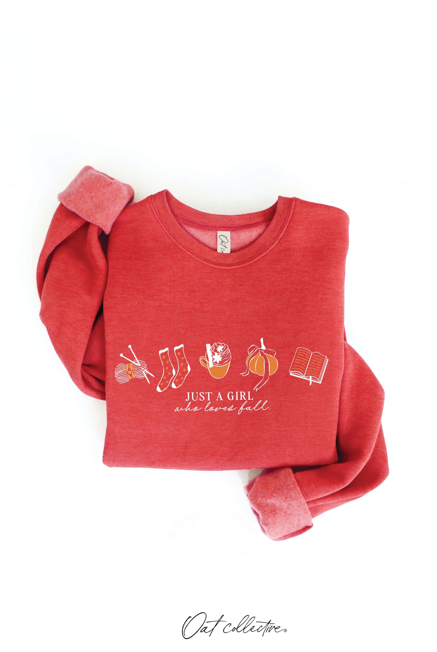 JUST A GIRL WHO LOVES FALL Graphic Sweatshirt OAT COLLECTIVE