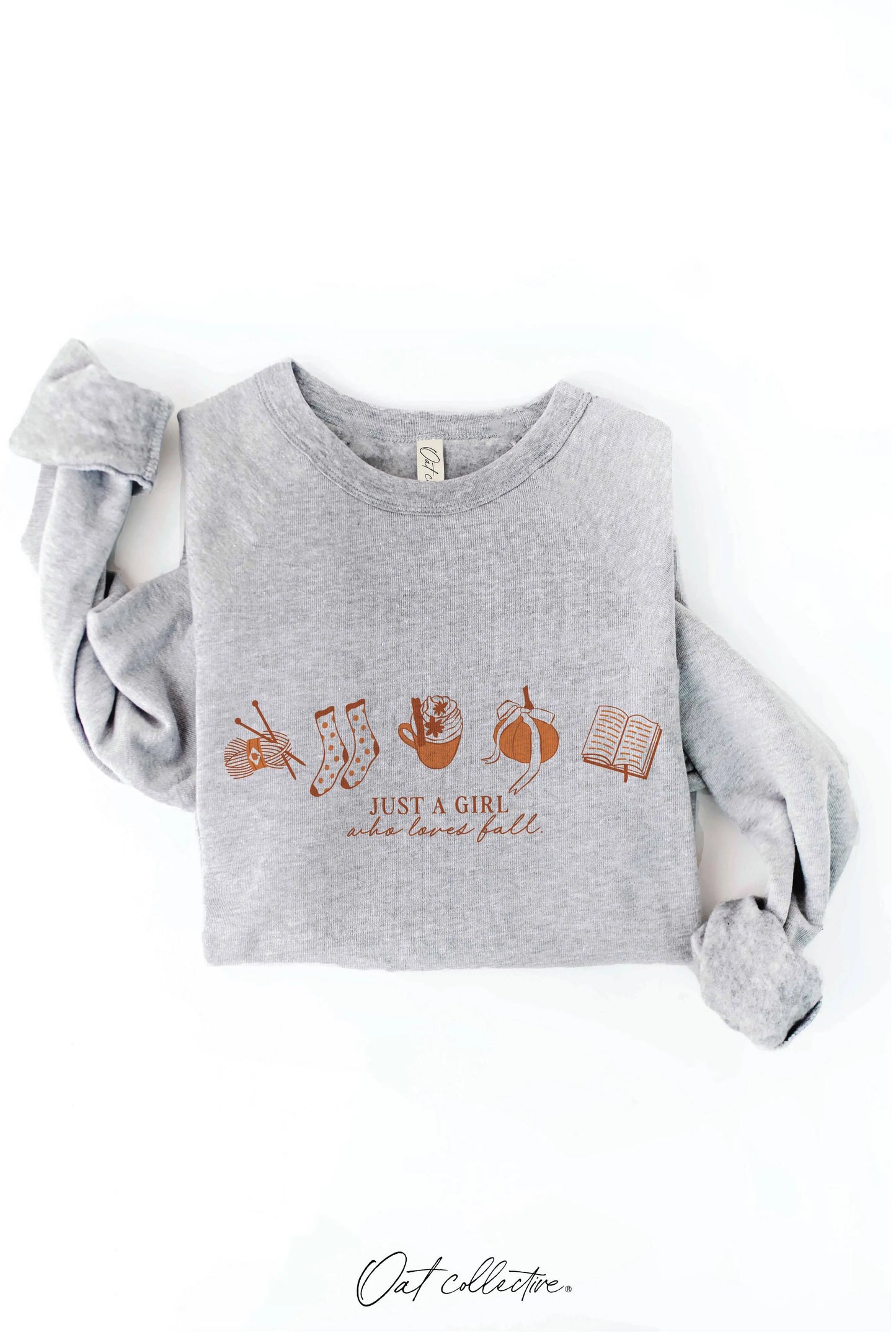 JUST A GIRL WHO LOVES FALL Graphic Sweatshirt OAT COLLECTIVE