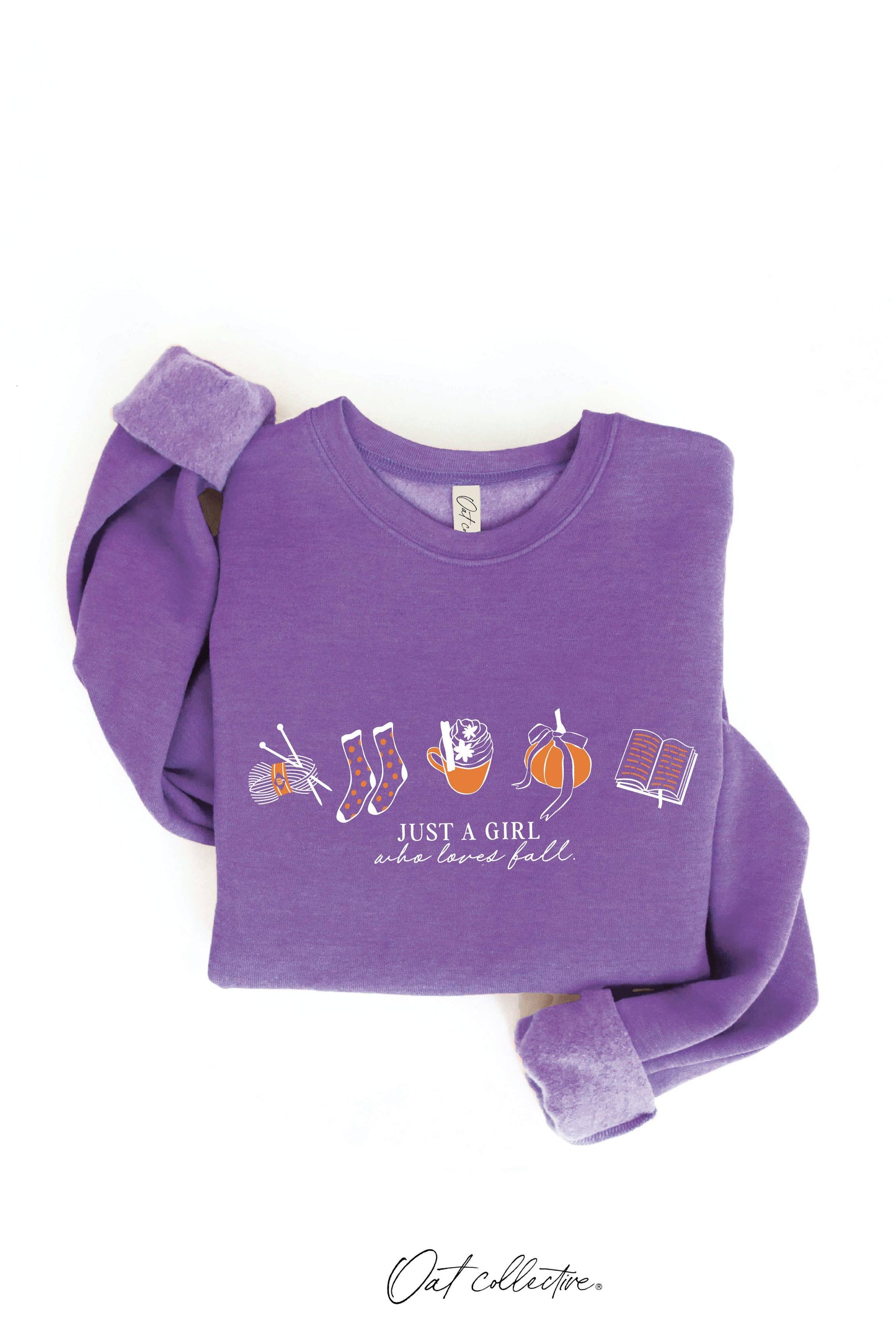 JUST A GIRL WHO LOVES FALL Graphic Sweatshirt OAT COLLECTIVE