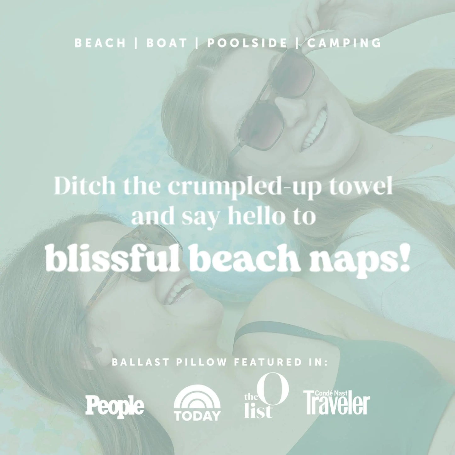 Ballast Beach Pillow - Daisy Craze Aqua The Darling Effect