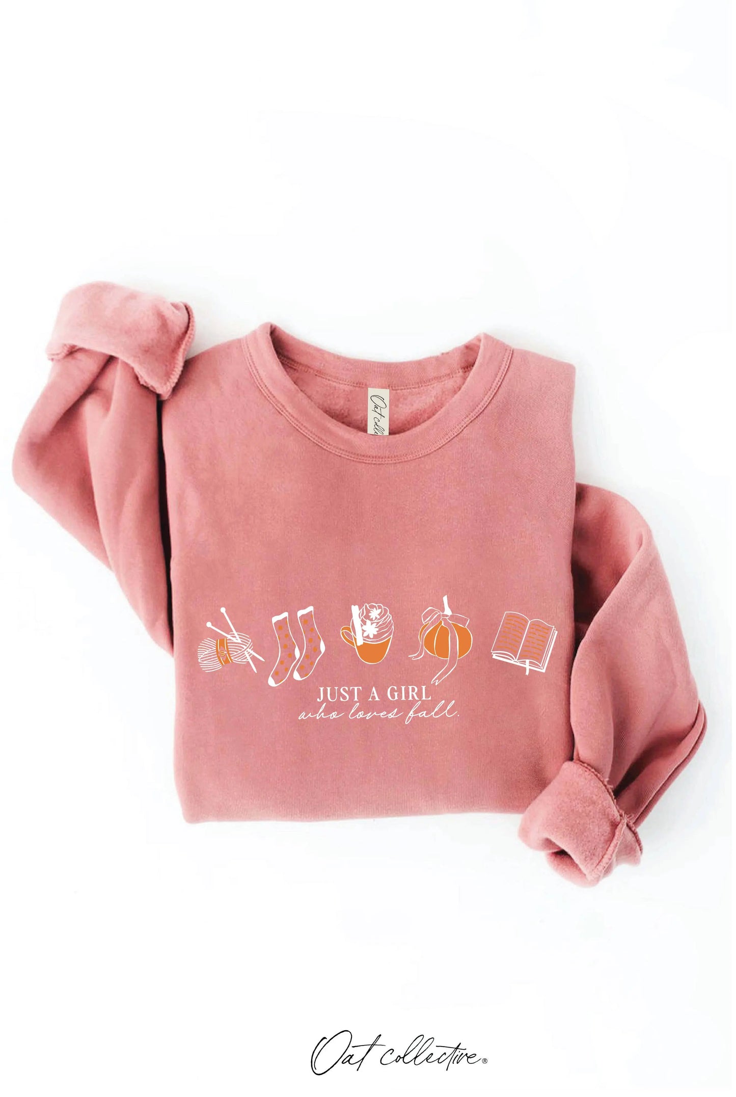 JUST A GIRL WHO LOVES FALL Graphic Sweatshirt OAT COLLECTIVE