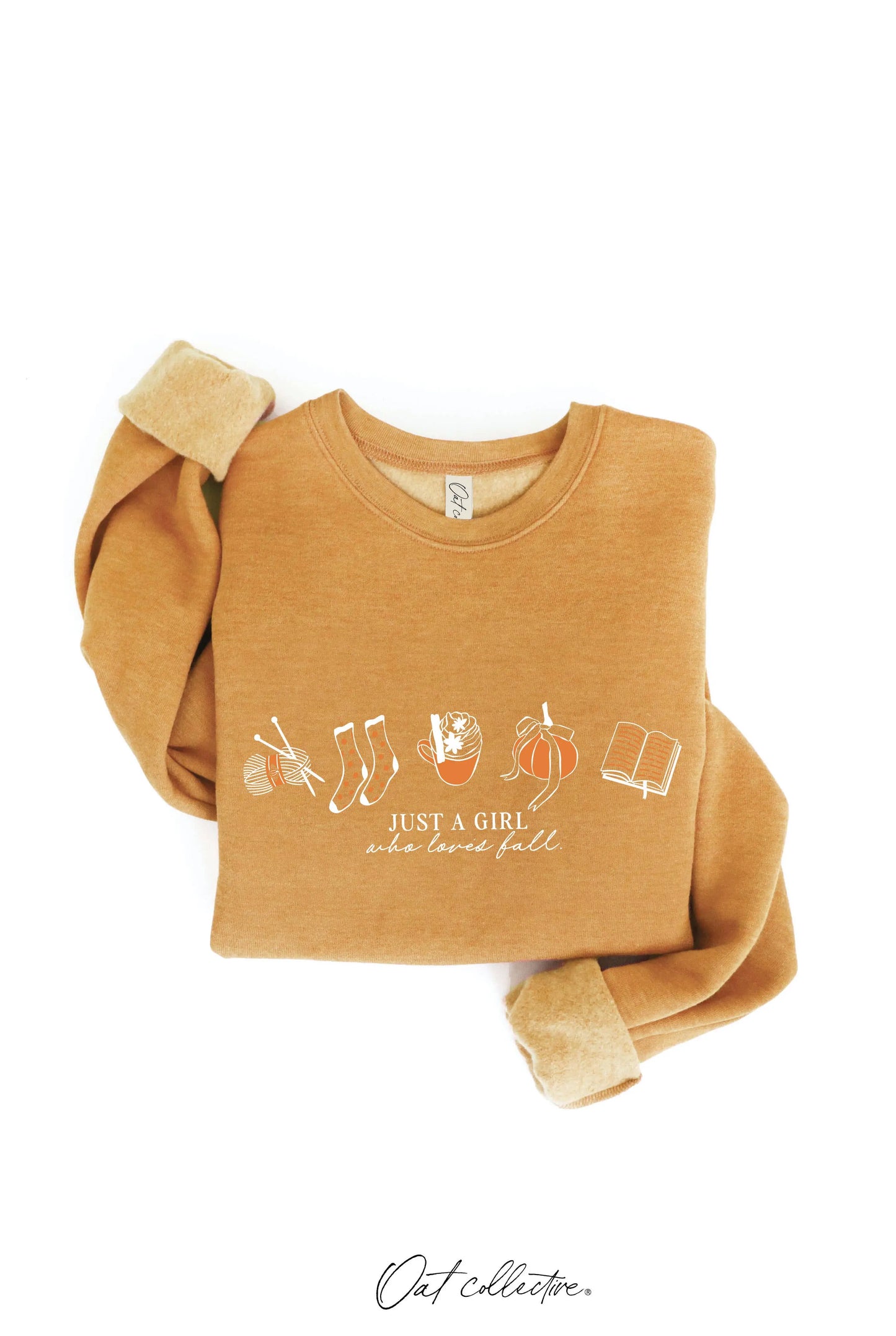 JUST A GIRL WHO LOVES FALL Graphic Sweatshirt OAT COLLECTIVE