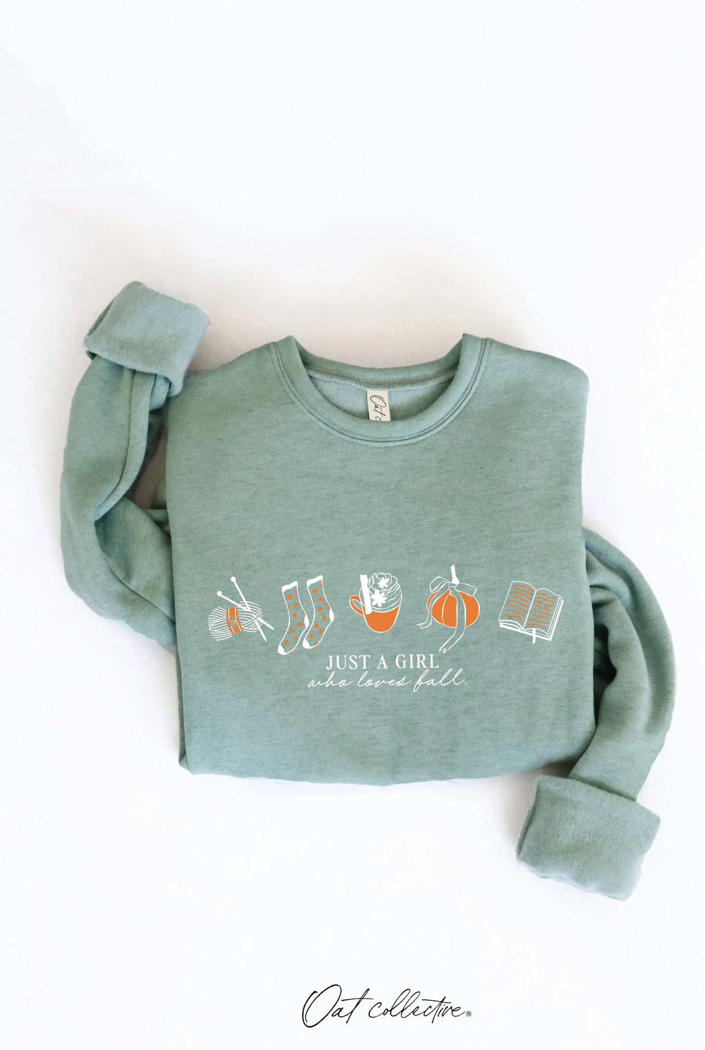 JUST A GIRL WHO LOVES FALL Graphic Sweatshirt OAT COLLECTIVE