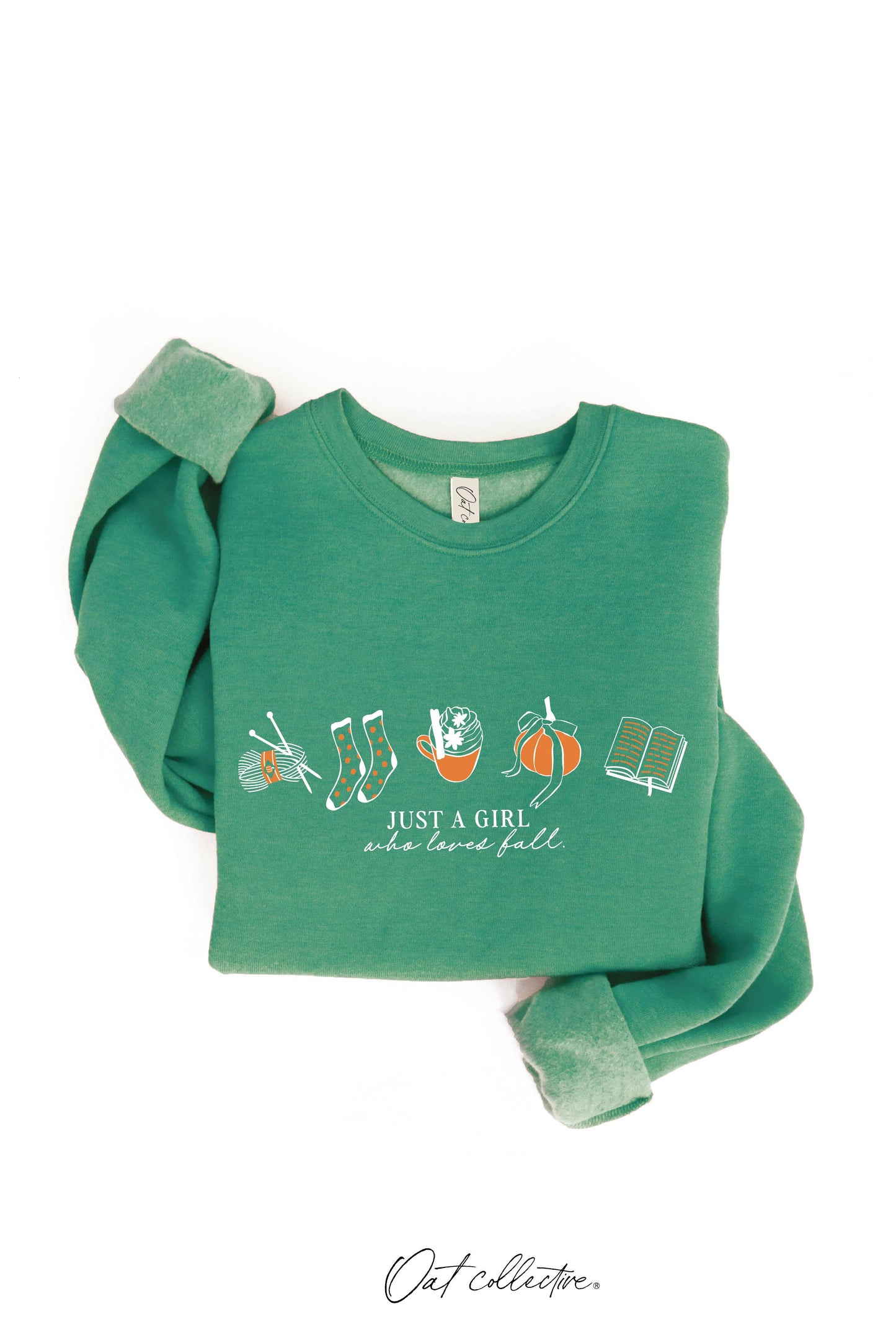JUST A GIRL WHO LOVES FALL Graphic Sweatshirt OAT COLLECTIVE