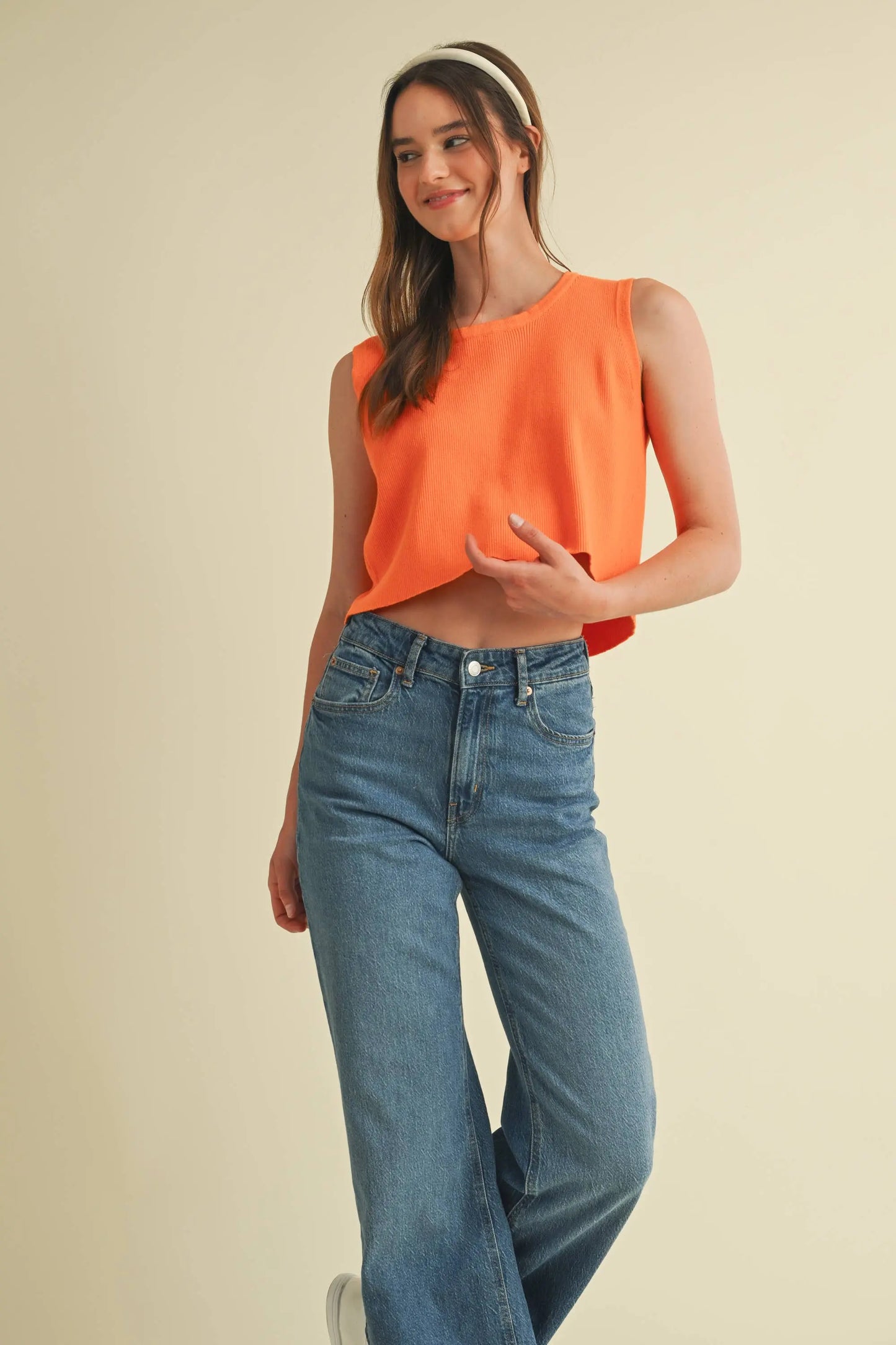 CSW17339 - BACK BOW TIE SLEEVELESS TOP Cloud Ten