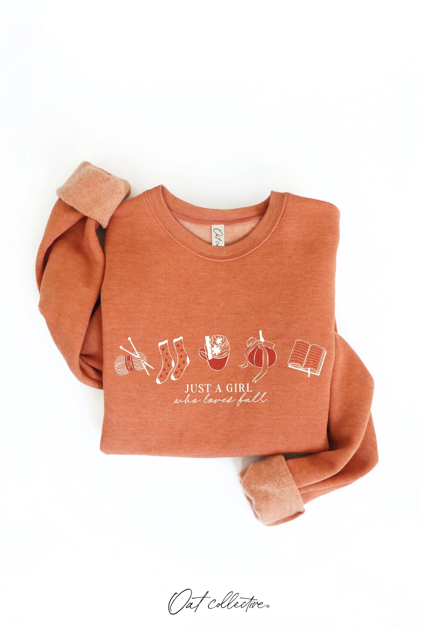 JUST A GIRL WHO LOVES FALL Graphic Sweatshirt OAT COLLECTIVE