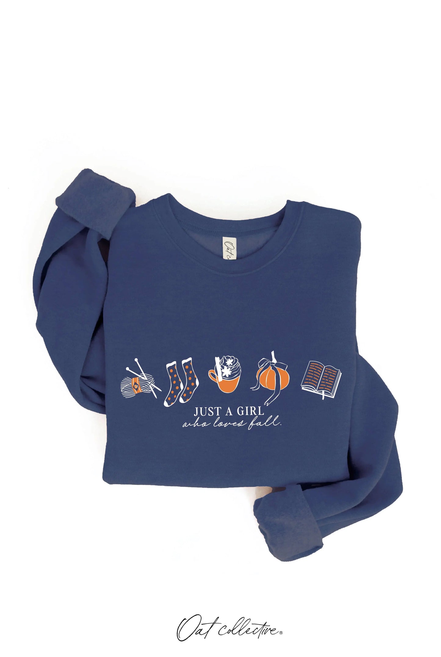 JUST A GIRL WHO LOVES FALL Graphic Sweatshirt OAT COLLECTIVE