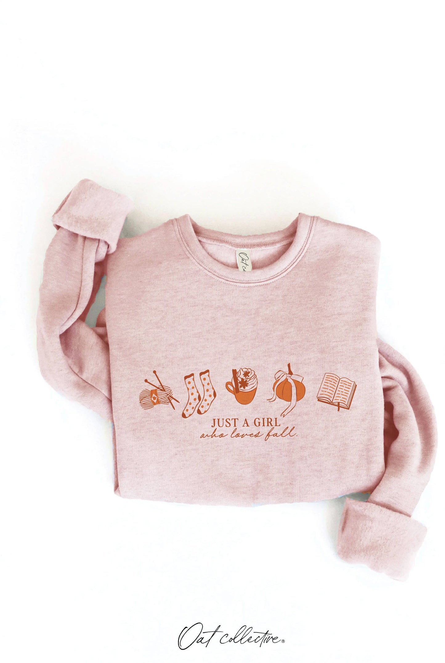 JUST A GIRL WHO LOVES FALL Graphic Sweatshirt OAT COLLECTIVE