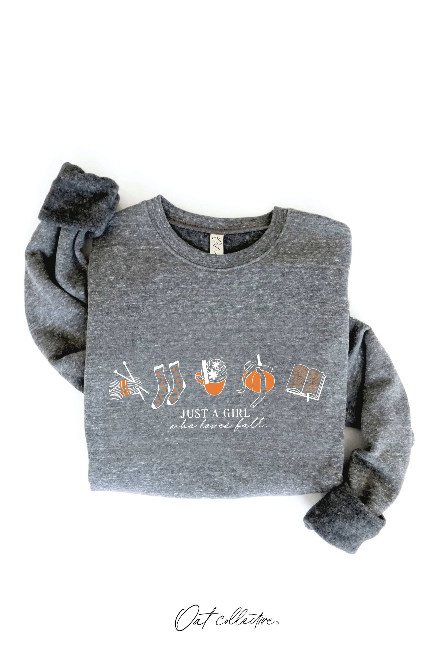 JUST A GIRL WHO LOVES FALL Graphic Sweatshirt OAT COLLECTIVE
