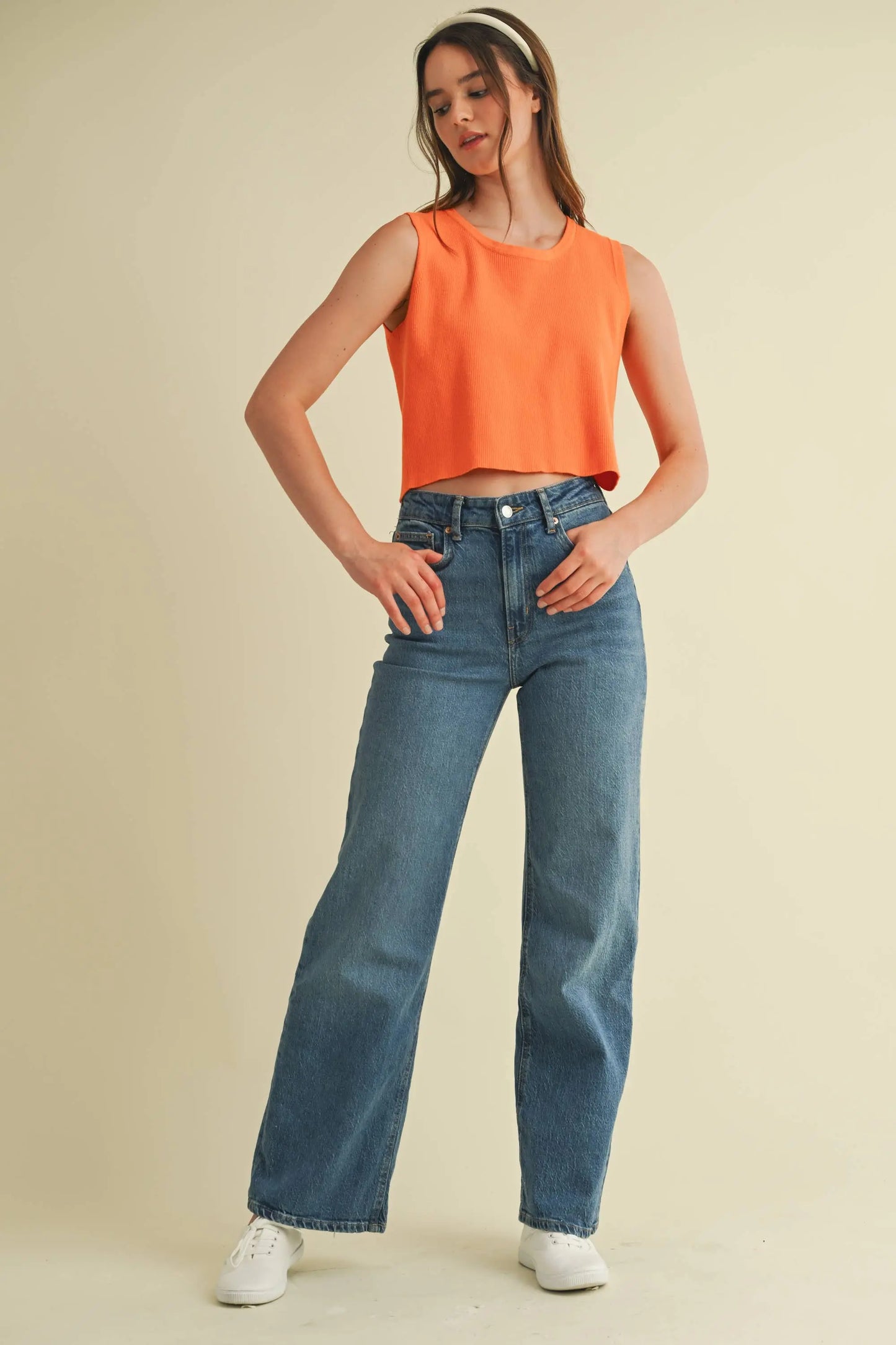 CSW17339 - BACK BOW TIE SLEEVELESS TOP Cloud Ten