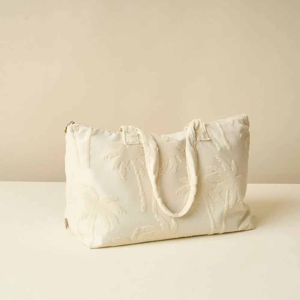 Terry Tote - Cream Palm The Darling Effect