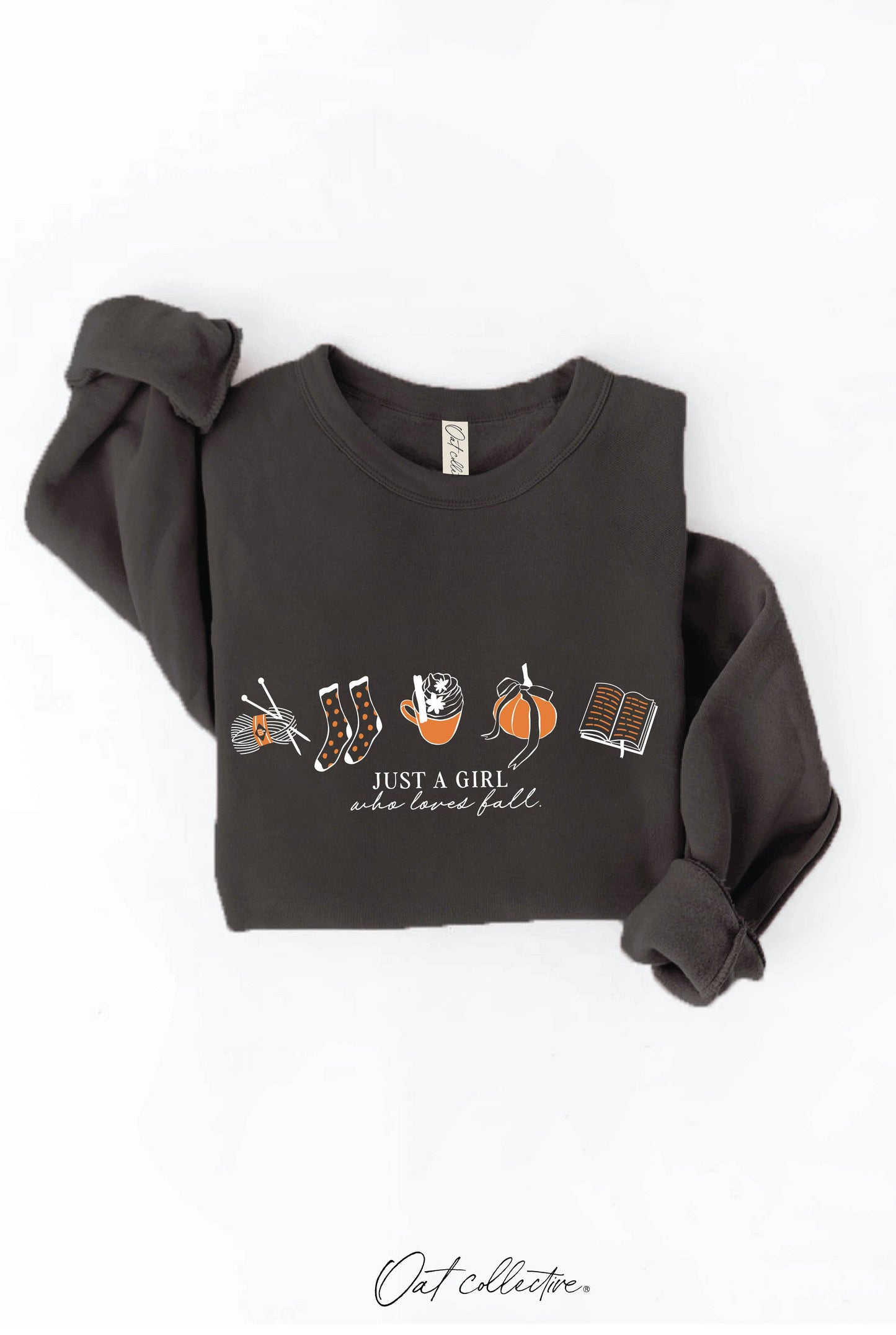 JUST A GIRL WHO LOVES FALL Graphic Sweatshirt OAT COLLECTIVE