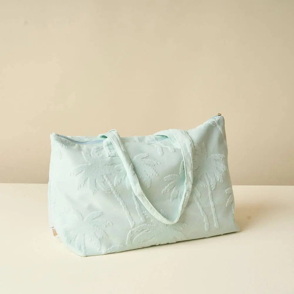 Terry Tote - Aqua Palm The Darling Effect