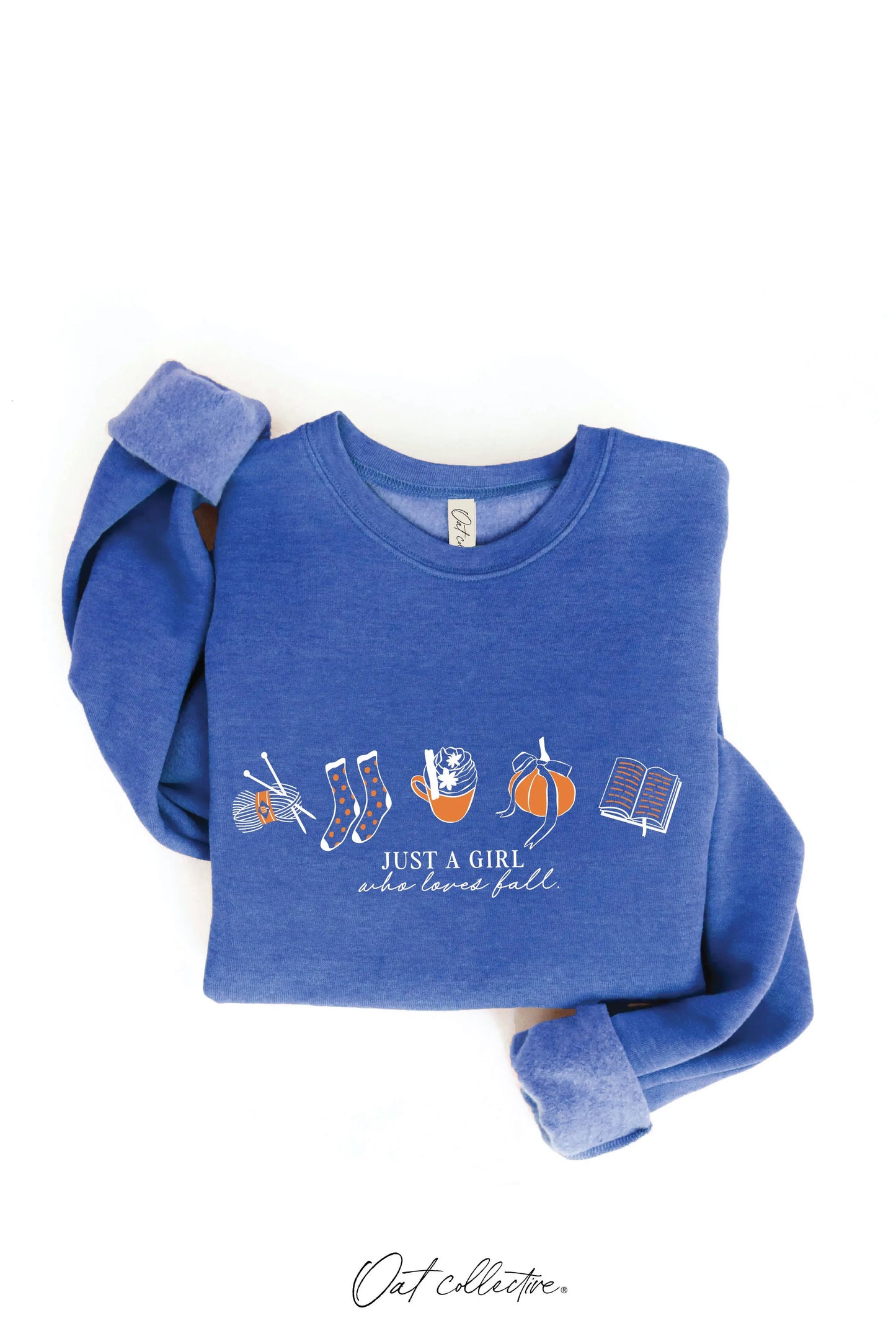 JUST A GIRL WHO LOVES FALL Graphic Sweatshirt OAT COLLECTIVE