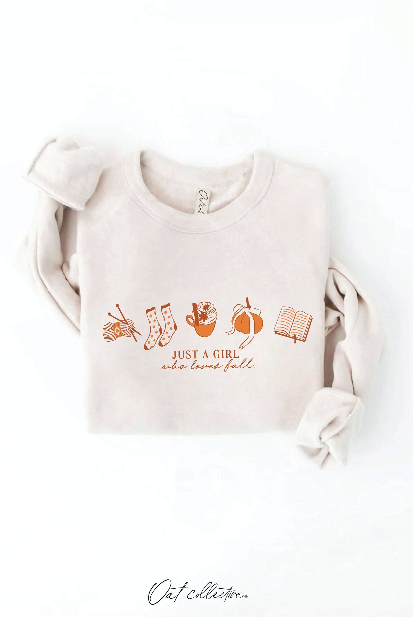 JUST A GIRL WHO LOVES FALL Graphic Sweatshirt OAT COLLECTIVE