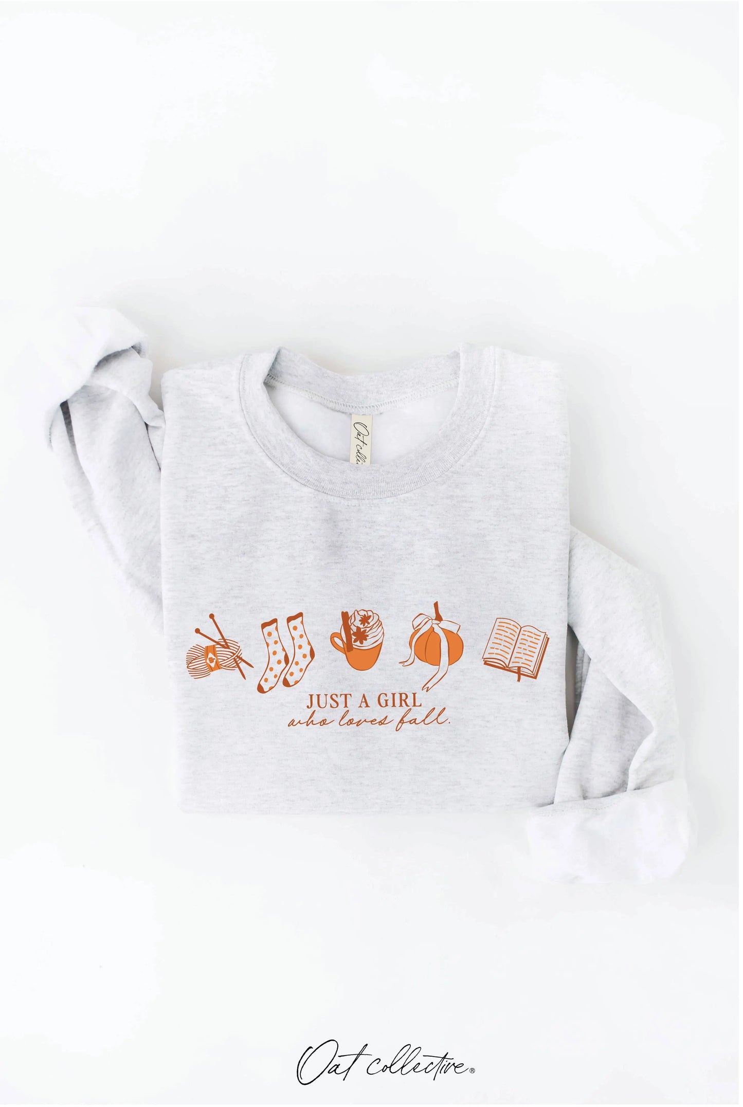 JUST A GIRL WHO LOVES FALL Graphic Sweatshirt OAT COLLECTIVE