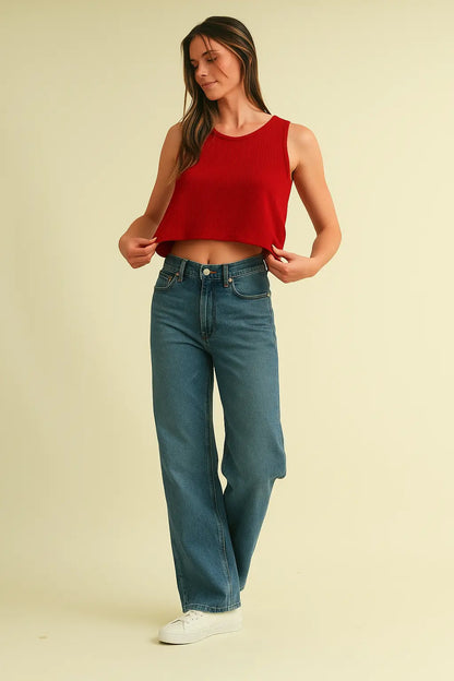 CSW17339 - BACK BOW TIE SLEEVELESS TOP Cloud Ten