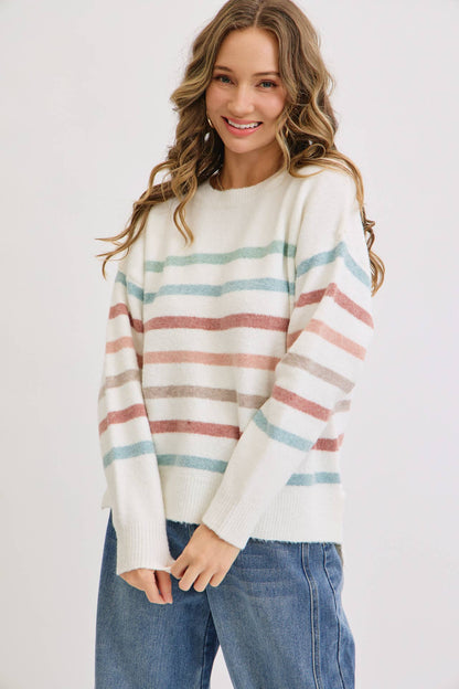 CASUAL COZY STRIPE KNIT SWEATER Sweet Lovely by Jen