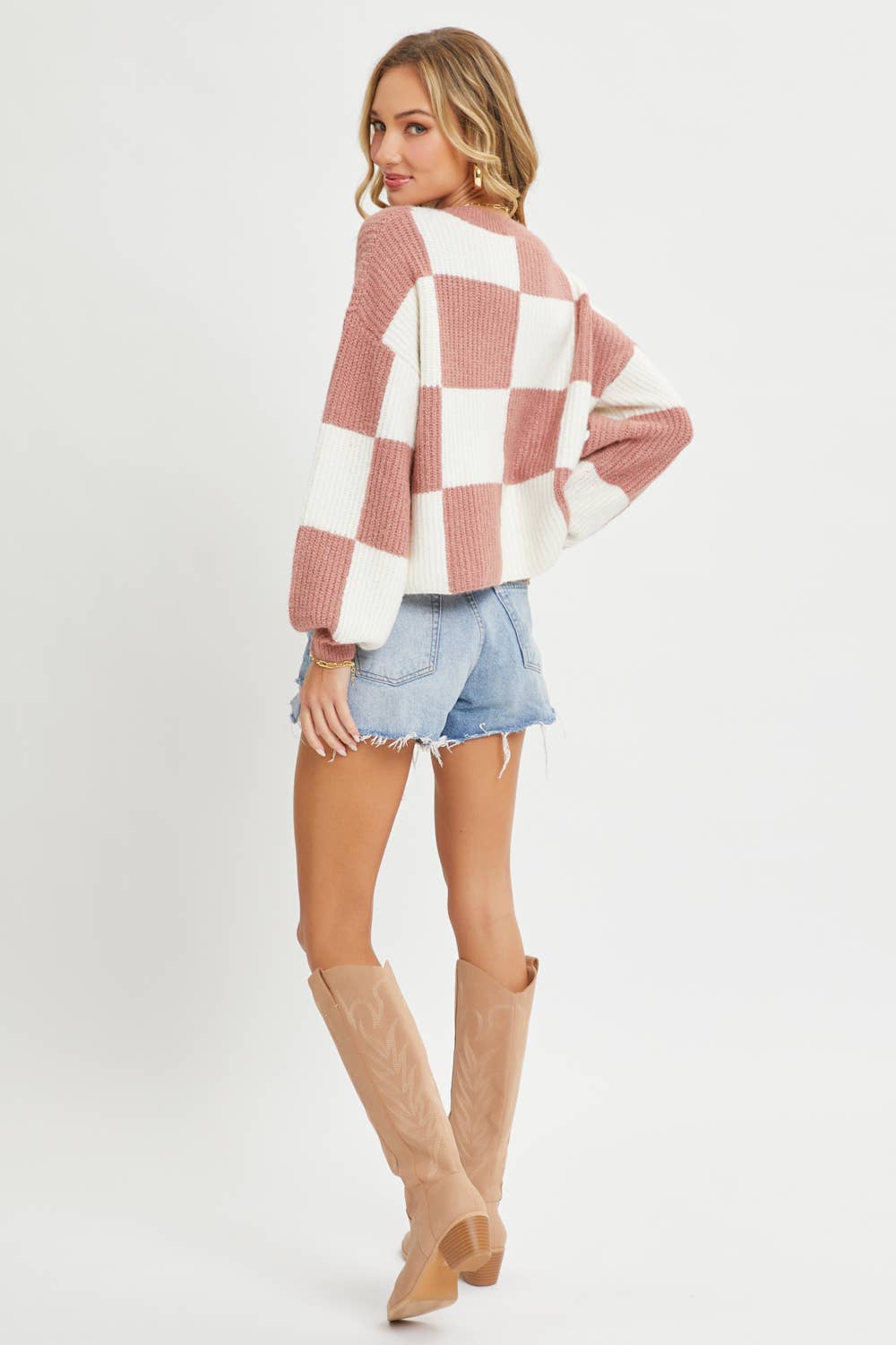 CHECKER RELAXED FIT COMFY SWEATER Sweet Lovely by Jen