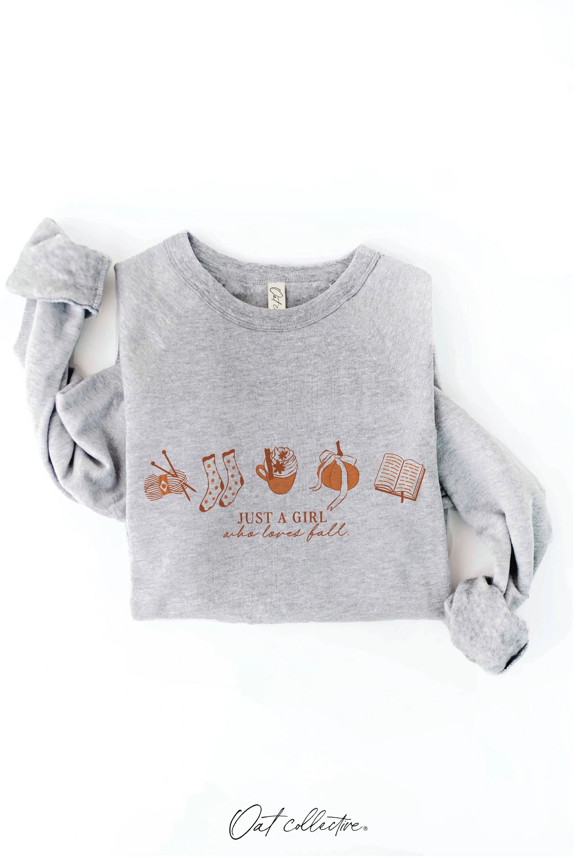 JUST A GIRL WHO LOVES FALL Graphic Sweatshirt OAT COLLECTIVE