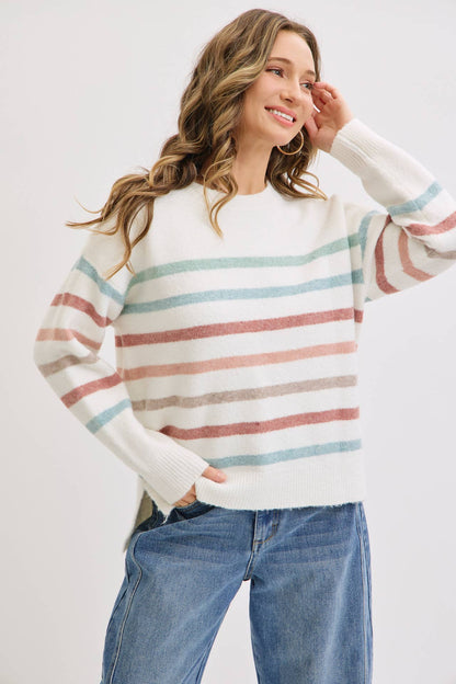 CASUAL COZY STRIPE KNIT SWEATER Sweet Lovely by Jen