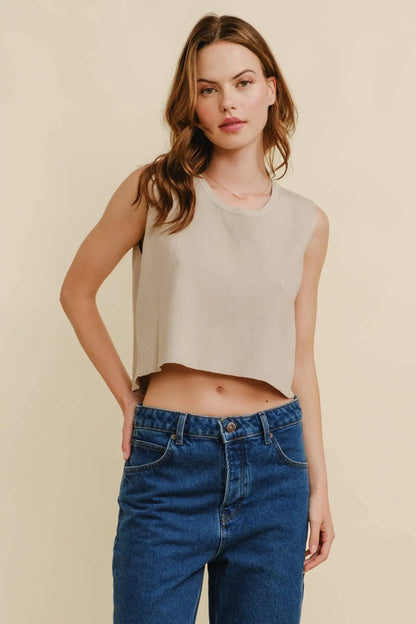 CSW17339 - BACK BOW TIE SLEEVELESS TOP Cloud Ten