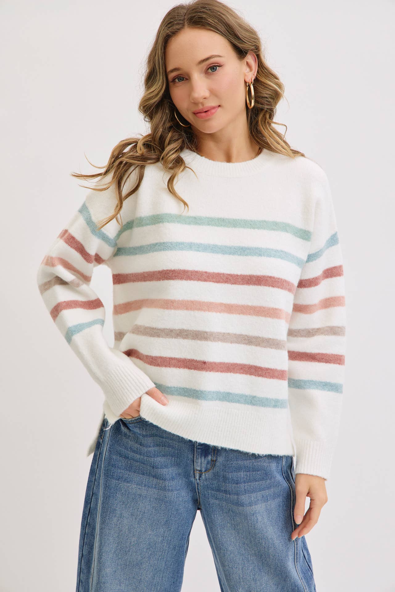 CASUAL COZY STRIPE KNIT SWEATER Sweet Lovely by Jen