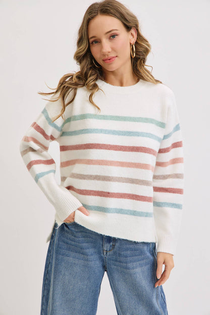 CASUAL COZY STRIPE KNIT SWEATER Sweet Lovely by Jen