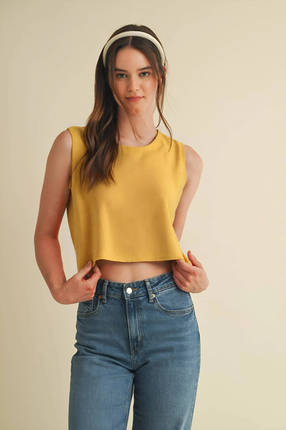 CSW17339 - BACK BOW TIE SLEEVELESS TOP Cloud Ten
