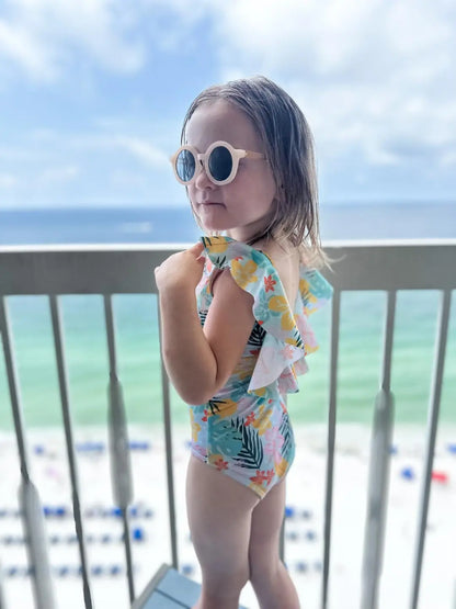 Girls Tropical Ruffle One Piece The-Beachy-Traveler