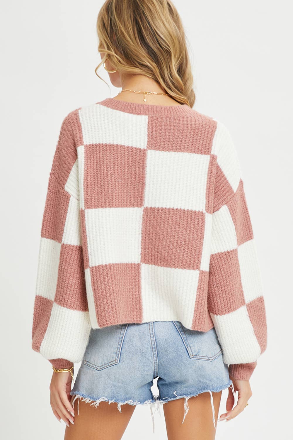 CHECKER RELAXED FIT COMFY SWEATER Sweet Lovely by Jen