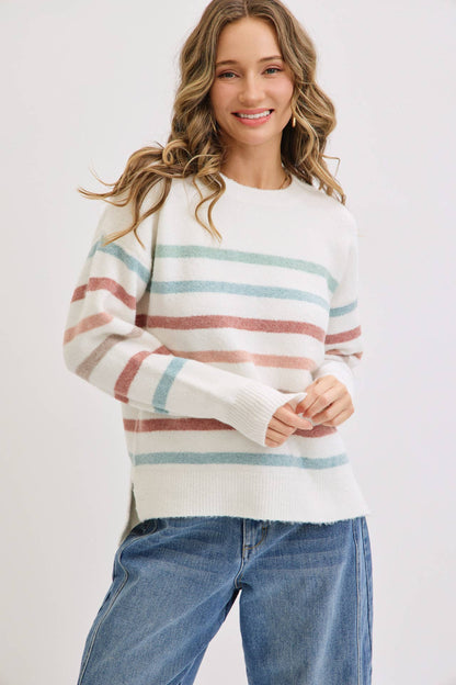 CASUAL COZY STRIPE KNIT SWEATER Sweet Lovely by Jen