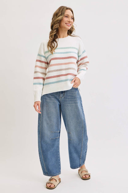 CASUAL COZY STRIPE KNIT SWEATER Sweet Lovely by Jen