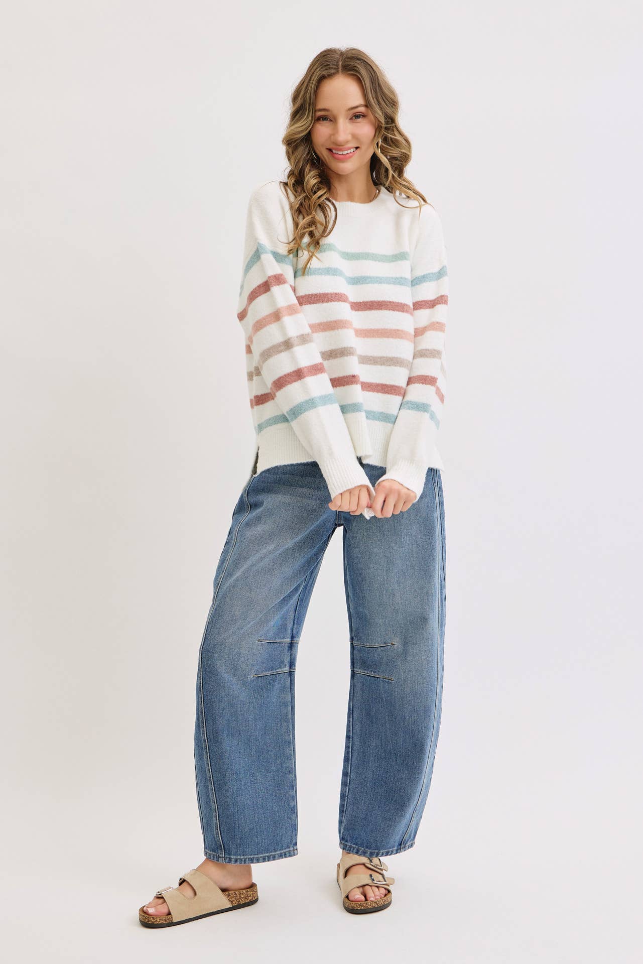 CASUAL COZY STRIPE KNIT SWEATER Sweet Lovely by Jen