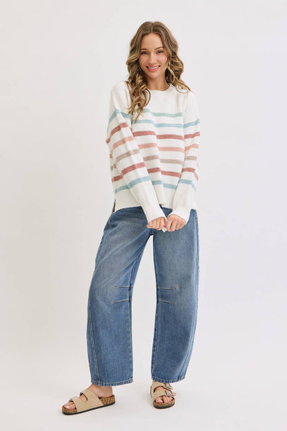CASUAL COZY STRIPE KNIT SWEATER Sweet Lovely by Jen