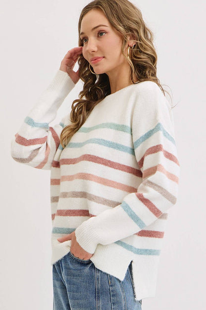 CASUAL COZY STRIPE KNIT SWEATER Sweet Lovely by Jen
