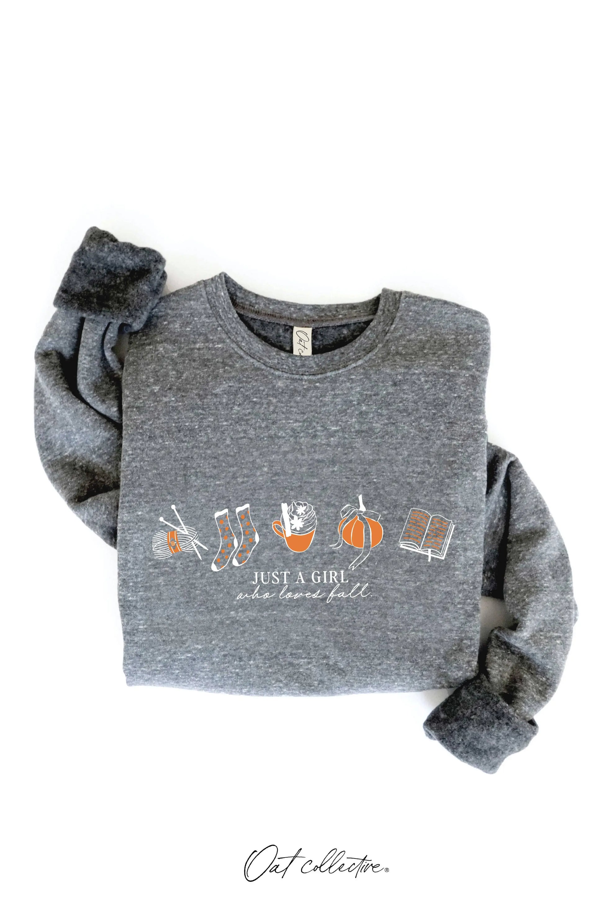 JUST A GIRL WHO LOVES FALL Graphic Sweatshirt OAT COLLECTIVE