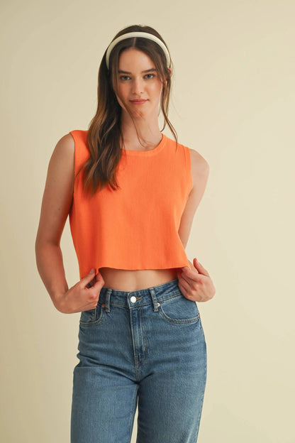 CSW17339 - BACK BOW TIE SLEEVELESS TOP Cloud Ten