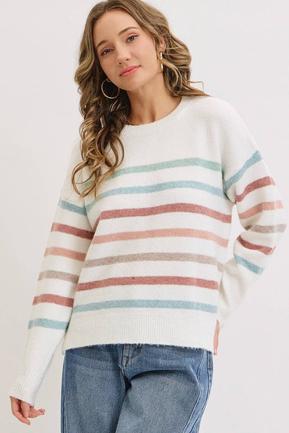 CASUAL COZY STRIPE KNIT SWEATER Sweet Lovely by Jen