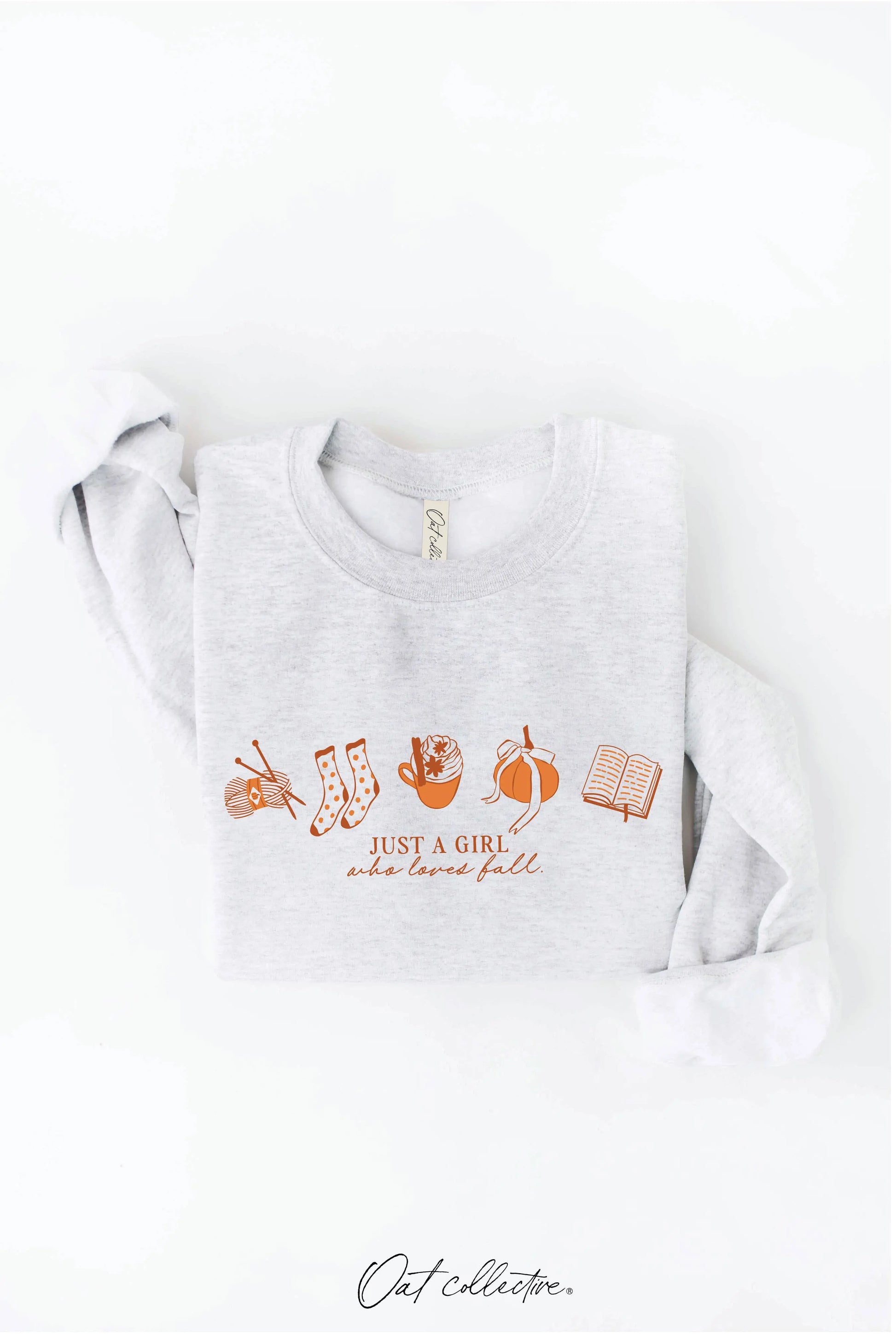 JUST A GIRL WHO LOVES FALL Graphic Sweatshirt OAT COLLECTIVE